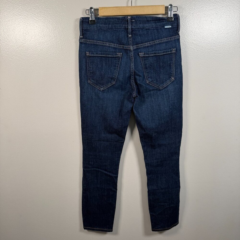 Mother High Waisted Looker Jeans Size 24 Clean Sweep Dark Wash Blue Denim
